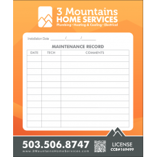 Equipment Install Sticker (HVAC & Plumbing)